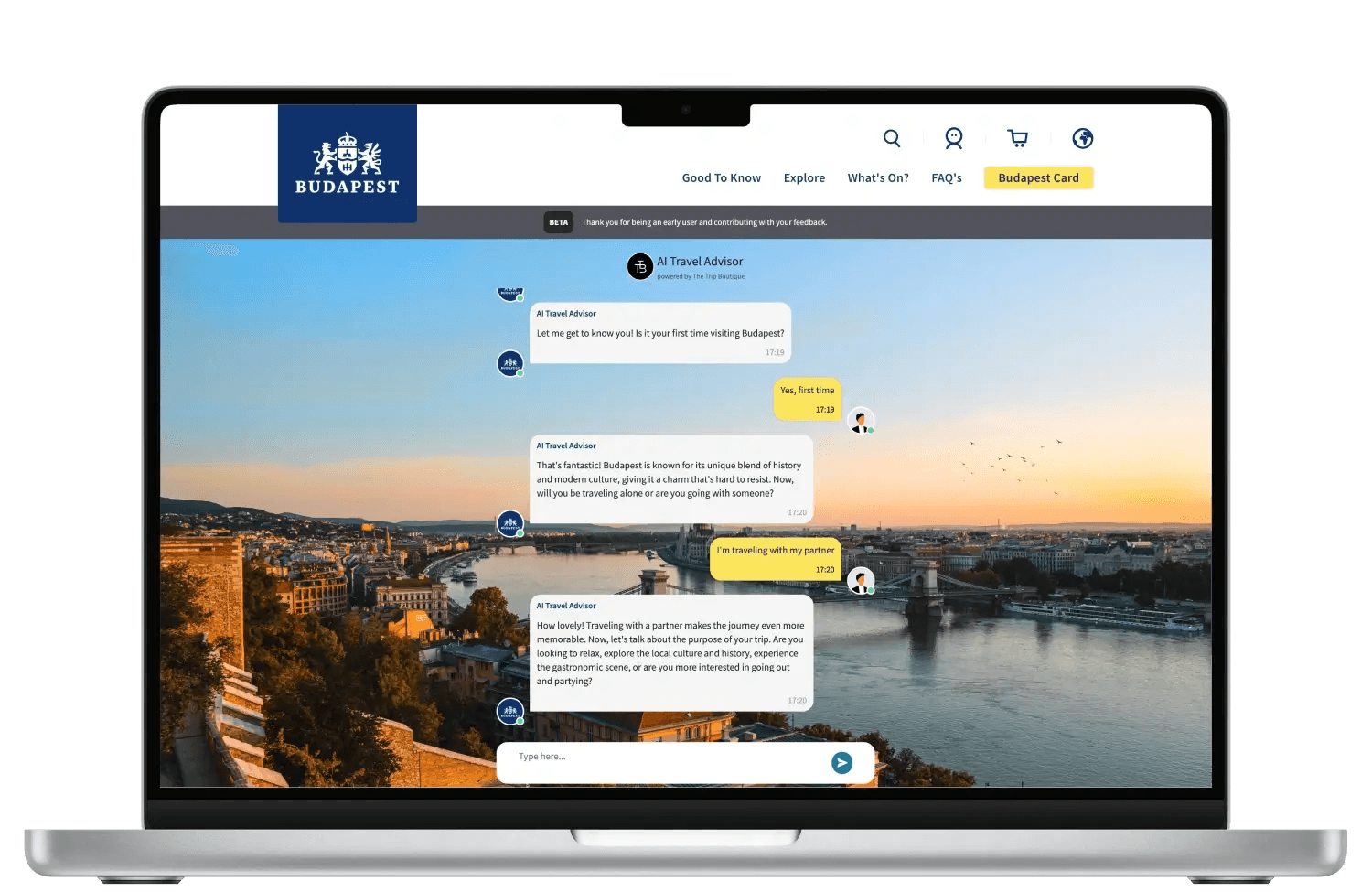 Visitors set up their interest profiles via Quiz or AI-powered Chat