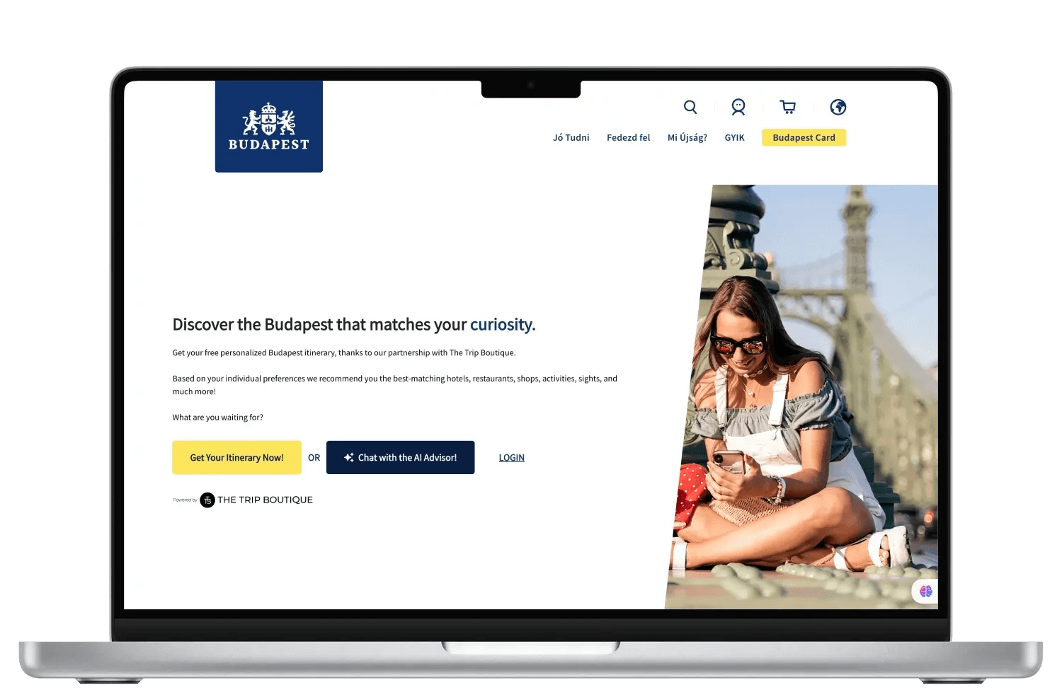 We enable Budapest Brand to offer hyper-personalized itineraries to each visitor by embedding our solution into its website
